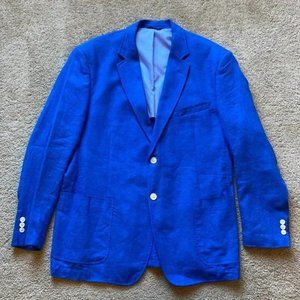 Alan Flusser Sport coat blazer Linen Blend royal blue